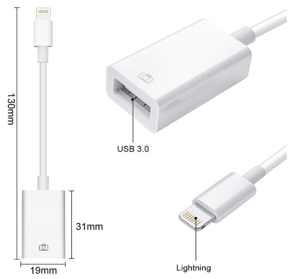 OBOSOE iPhone-sovitin USB:hen - USB 2.0 naaras salamaan - OTG
