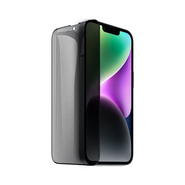 Privacy Glass med sort ramme til iPhone 14