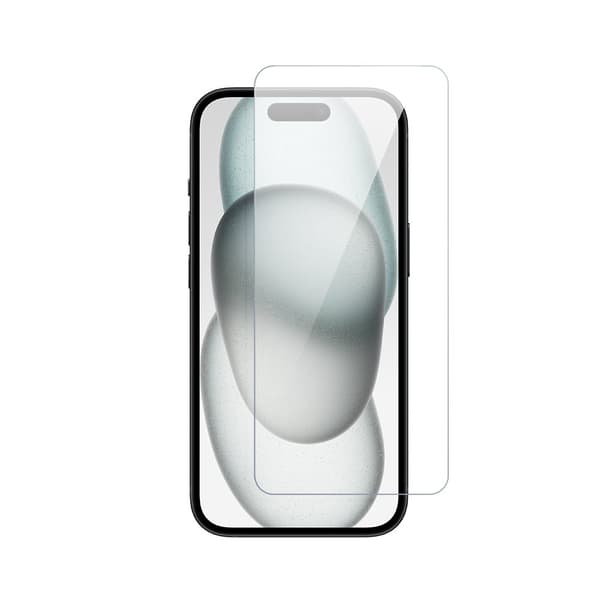 Förstärkt härdat glas för iPhone 15