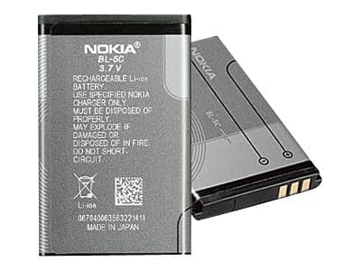 Nokia BL-5C - Mobiltelefonbatteri - Li-Ion - 850 mAh - for Nokia 10X, 111, 12XX, 130, 16XX, 1800, 20X, 215, 222, 27XX, 31XX, C1, C2, X2; Asha 20X