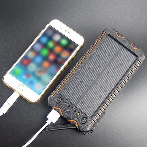 Solcelle PowerBank / Lader - 10.000 mAh Solcellelader