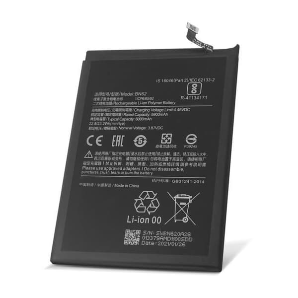 Ersättningsbatteri Xiaomi Redmi 9T, Note 9 och Poco M3 5900 mAh svart