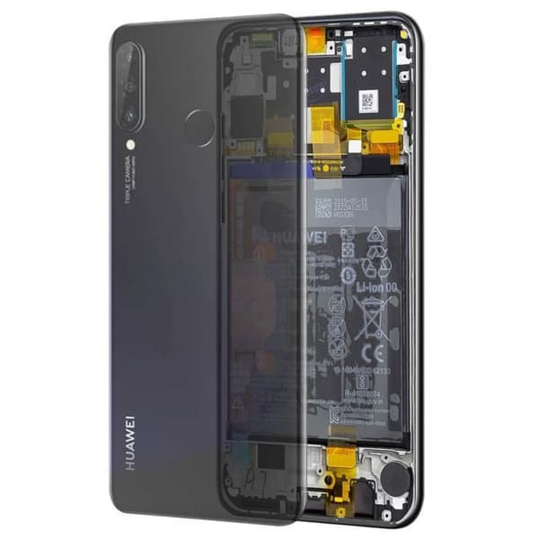 Block Komplett Huawei P30 Lite LCD Display Batteri 3340 mAh Original Svart