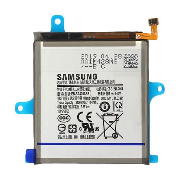 Internt batteri Samsung Galaxy A40 3020mAh Original EB-BA405ABE Vit
