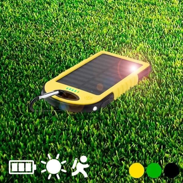 Solar Power Bank 4000 mAh med LED - Färg Backup Batteri - Blå