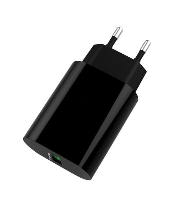 Rapoo XC140 - Induktiv opladningsmåtte + AC-adapter - 10 Watt - 2 A - QC 3.0 (USB) - sort - Europa