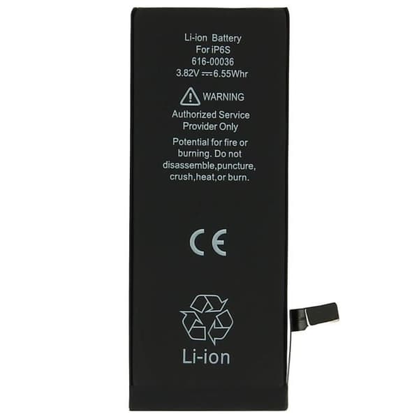 Internt batteri iPhone 6S Lithium-ION 1715 mAh Ersätter APN 616-00036 Svart