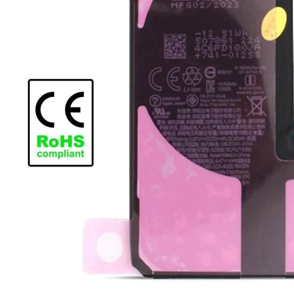 Internt batteri för iPhone 14 Pro - Kapacitet 3200mAh - Kompatibel med lim
