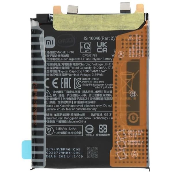 Internt batteri - XIAOMI - Xiaomi 12 - 4500mAh - Litiumjon - Svart
