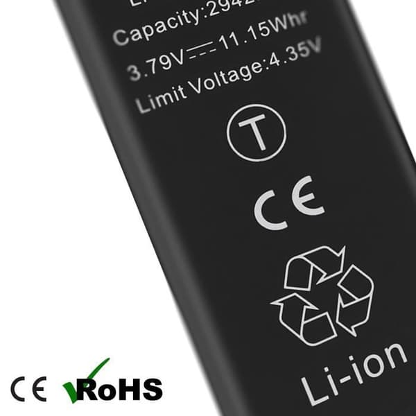 Batteri för Apple iPhone XR 2942mAh 100% kompatibel Svart - Litium Ion - 3,7 V
