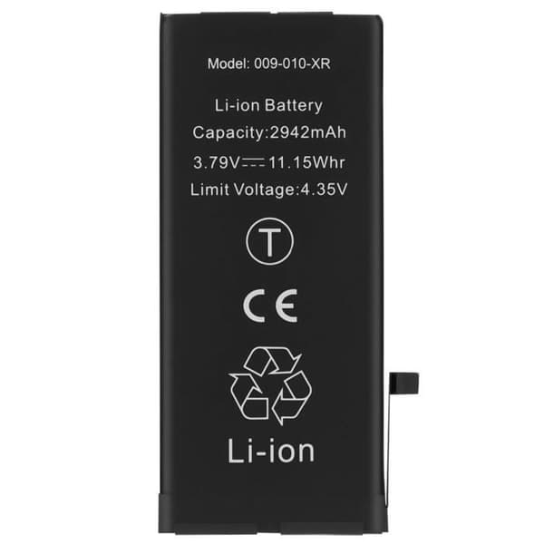 Batteri för Apple iPhone XR 2942mAh 100% kompatibel Svart - Litium Ion - 3,7 V