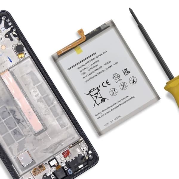 AVIZAR internt batteri för Samsung Galaxy A53 5G - Kapacitet 5000mAh - Vit