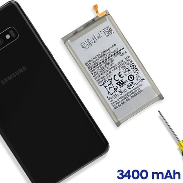Interna batteri AVIZAR för Samsung Galaxy S10 - Kapacitet 3400mAh - Vit