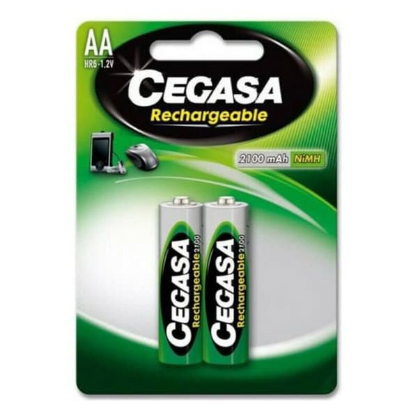 Ladattavat paristot Cegasa 104371 2100 mAh (2 uds)