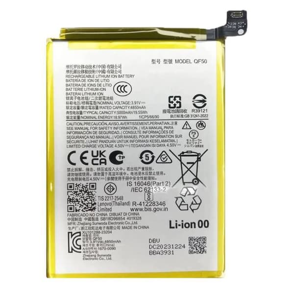 Batteri för Motorola Moto G04, G24, G24 Power och G34 5000mAh QF50 White