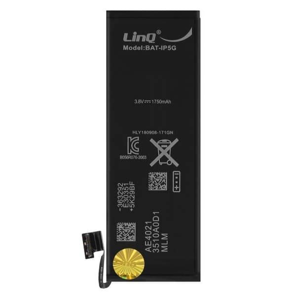 Batteri för iPhone 5 - LINQ - BAT-IP5G - Kapacitet 1750mAh - Lithium Ion - Svart