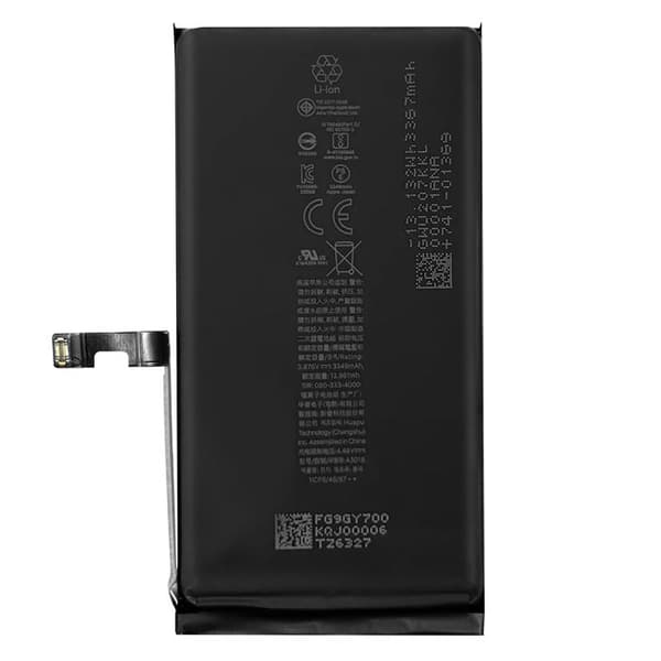 Internt batteri för iPhone 15 3349mAh modell A3089 Svart