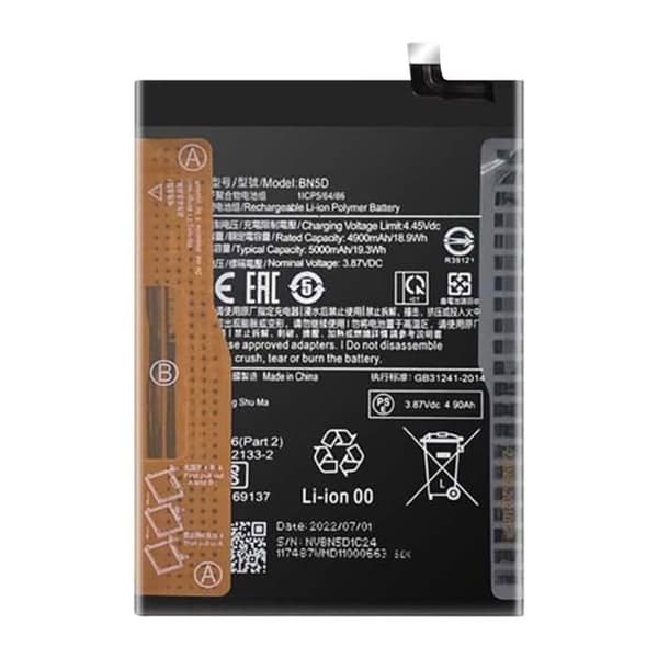 Internt batteri - XIAOMI - BN5D - 5000 mAh - Kompatibel Redmi Note 11/11S - Lithium Ion