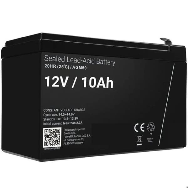 Batteri 12V 10Ah - 4,74mm - 151 x 98 x 94 mm