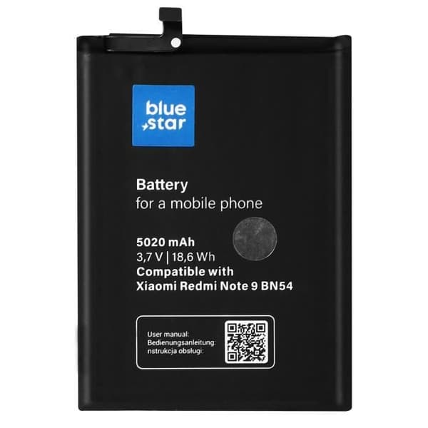 Ersättningsbatteri Xiaomi Redmi Note 9 5020mAh BN54 Black Blue Star Black
