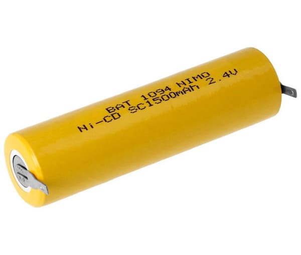 Batteri NiCd 2,4Vdc 1500mA ENSC1500HT2 22,4x85,0mm