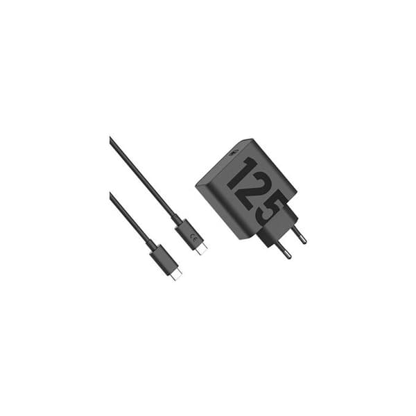 Motorola USB-C® mobiltelefonladdare (med strömförsörjning) Med 125W GaN snabbladdningsfunktion, Svart