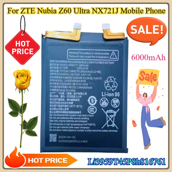 ZTE Nubia Z60 Ultra Batteri, Kompatibel Ersättning, Över 5000mAh Kapacitet, CE Certifierad