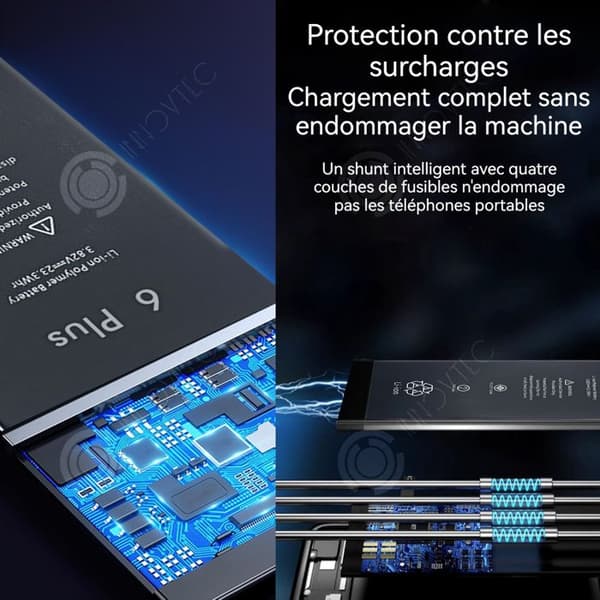 INN-batteri för iPhone 6 Plus 2915 mAh Li-ION-batteri Reparationssats av samma kvalitet med ersättande självhäftande remsor