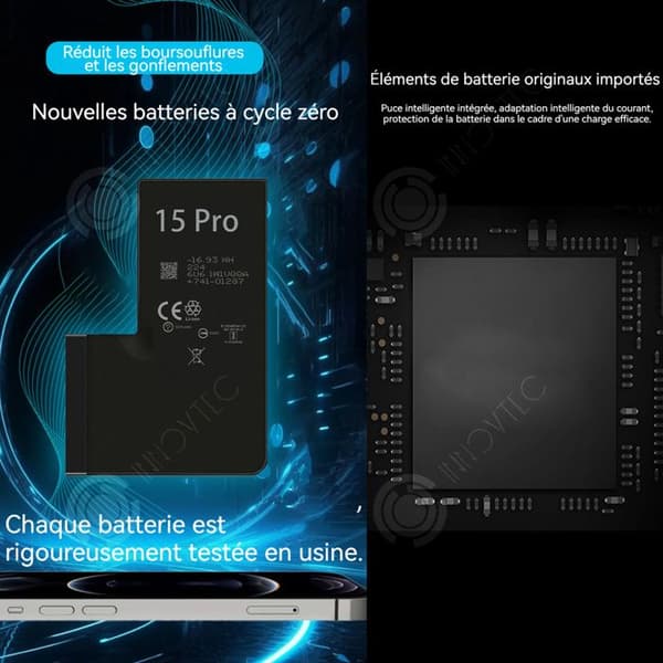 INN Premium Ersättningsbatteri för iPhone 15 Pro 3274mAh Identiskt med Originalet Medverkande Verktyg och Instruktioner