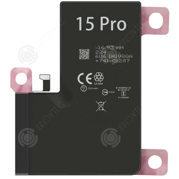 INN Premium Ersättningsbatteri för iPhone 15 Pro 3274mAh Identiskt med Originalet Medverkande Verktyg och Instruktioner