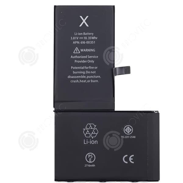INN-batteri för iPhone X 2716 mAh Premium Li-ION-polymerersättningsbatteri med utbytesverktygssats och instruktioner