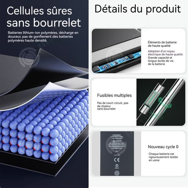 INN-batteri för iPhone 12 Pro 2815mAh Li-ION-polymerersättningsbatteri med utbytesverktygssats och instruktioner
