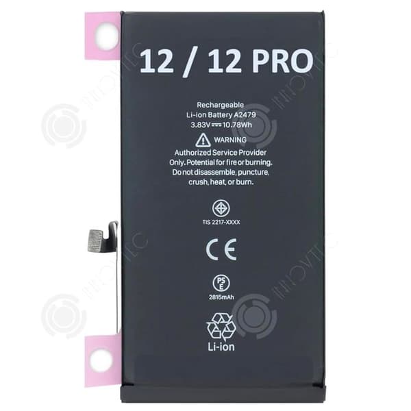 INN-batteri för iPhone 12 Pro 2815mAh Li-ION-polymerersättningsbatteri med utbytesverktygssats och instruktioner
