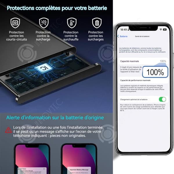 INN Premium Ersättningsbatteri för iPhone 13 Pro Max 4352mAh Samma som Original Replacement Tool Kit och instruktioner