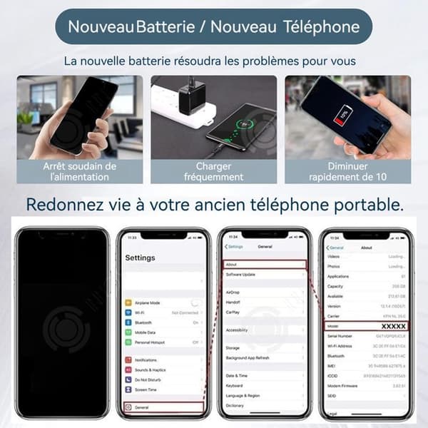 INN Premium Ersättningsbatteri för iPhone 13 Pro Max 4352mAh Samma som Original Replacement Tool Kit och instruktioner
