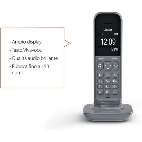 Gigaset CL390 sladdlös telefon med svarta listor och bred skärm (importera produkt)