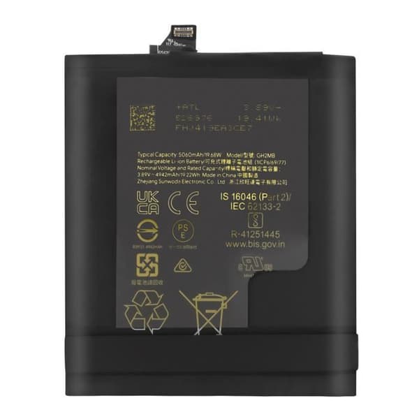Interna batteri för Google Pixel 9 Pro XL 5060mAh modell GH2MB Google Svart