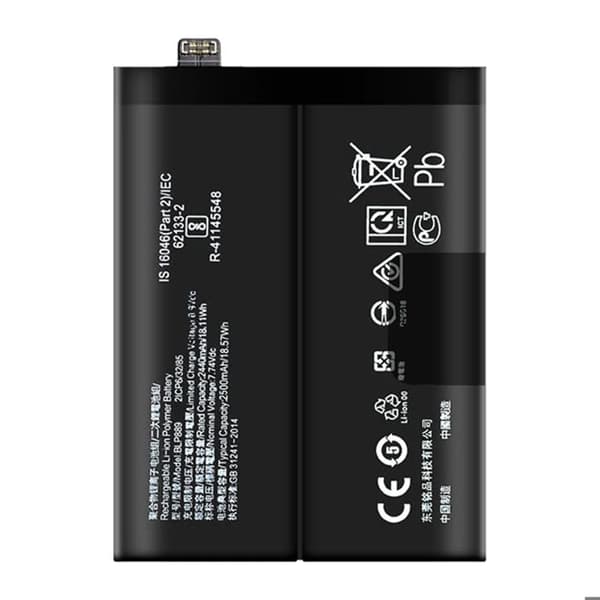 Interna batteri för Oppo Find X5 Pro 5000mAh BLP889 Svart
