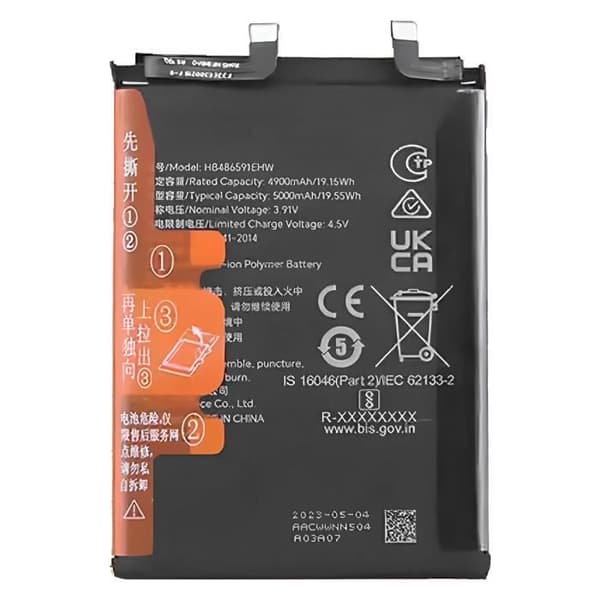 Internbatteri för Honor 90 5000mAh modell HB486591EHW Svart