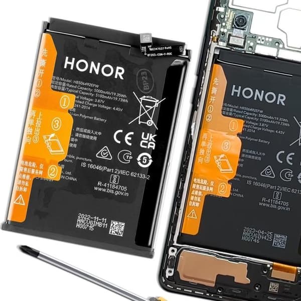 Batteri för Honor Magic 5 Lite 5100mAh modell HB506492EFW Honor Svart