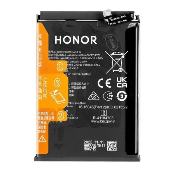 Batteri för Honor Magic 5 Lite 5100mAh modell HB506492EFW Honor Svart