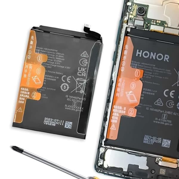 Interna batteri för Honor Magic 6 Lite 5G 5800mAh modell HB526694EHW Svart
