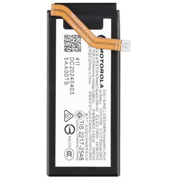 Sekundärr batteri för Motorola Moto Razr 50 Ultra 1050mAh QR10 Motorola Svart