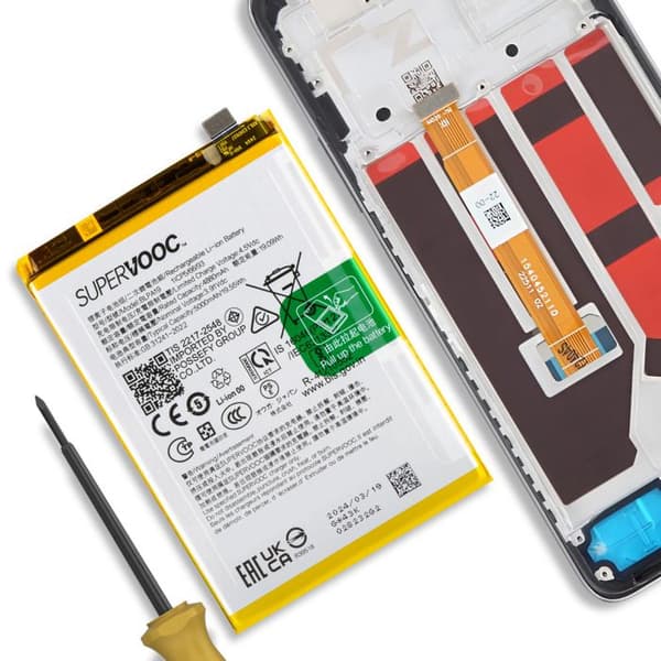 Internbatteri för Oppo A79 5000mAh modell BLPA19 Original Oppo Vit