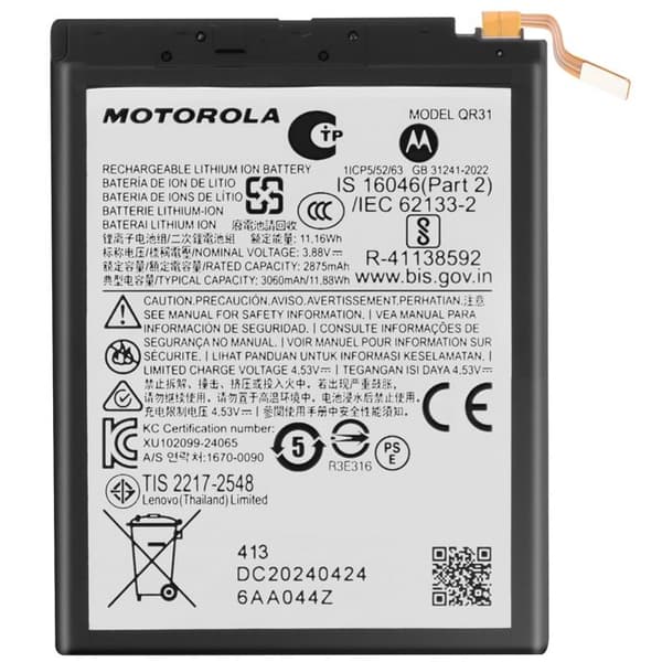 Batteri Huvud för Motorola Moto Razr 50 4200mAh QR31 Original Motorola Svart