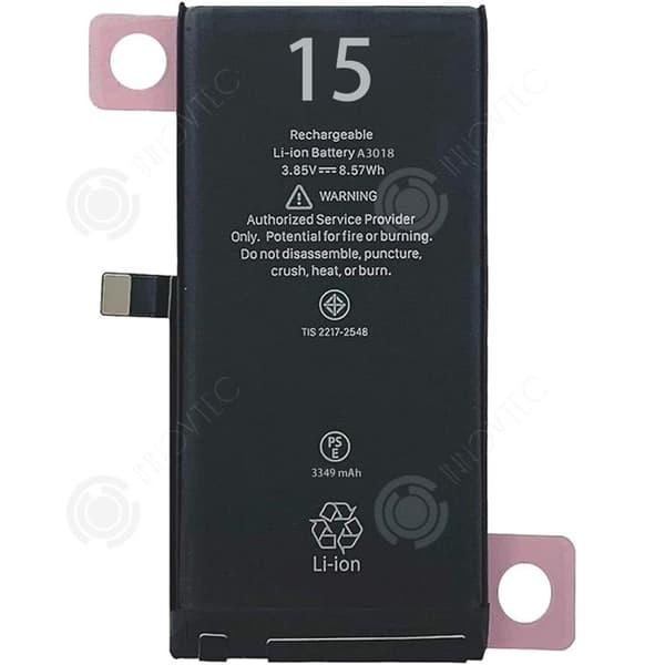 INN Premium Ersättningsbatteri för iPhone 15 3349mAh Identiskt med Originalet Professionellt Verktygskit och skärmklister ingår