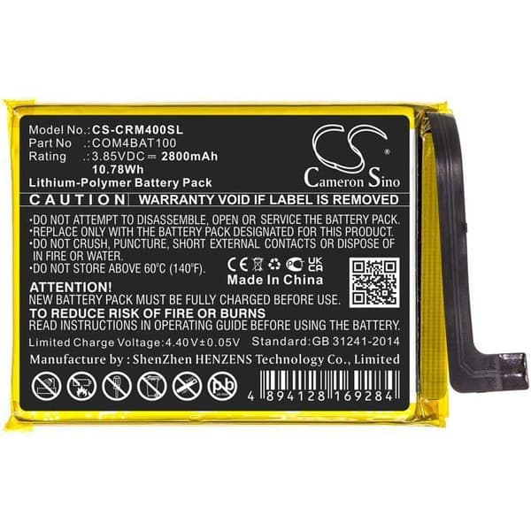 Techtek telefonbatteri - CS-CRM400SL - Batterier kompatibla med [Crosscall] Core M4, Core M4 Go ersätter COM4BAT100 FBA