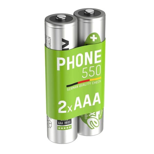 ANSMANN Dect telefonbatteri - 2 x AAA NiMH 550 mAh
