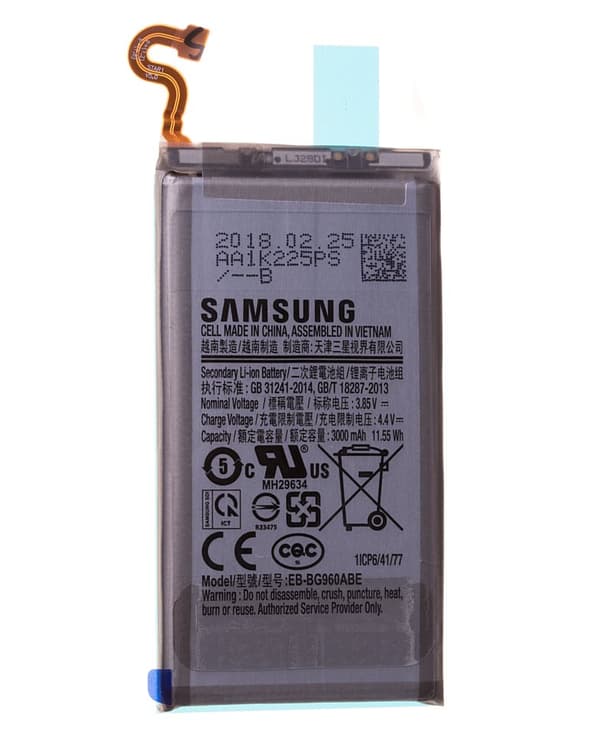 Alkuperäinen akku EB-BG960ABE Samsung Galaxy S9 SM-G960 -laitteelle HUOLTOPAKKAUS