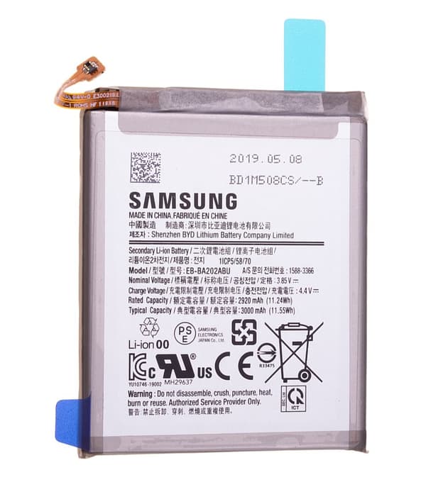 Alkuperäinen akku EB-BA202ABU Samsung Galaxy A20e SM-A202 -laitteelle HUOLTOPAKKAUS